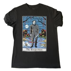 John Carpenter's Halloween Men Shirt M Black Graphic Print Boogeyman Michael